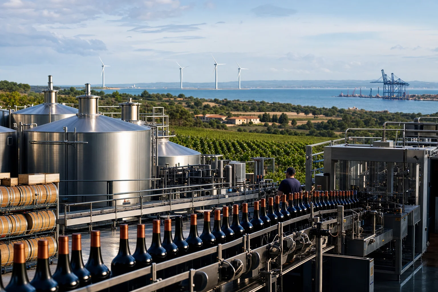Industrie de l'Aude : Agroalimentaire et viticulture, énergie éolienne