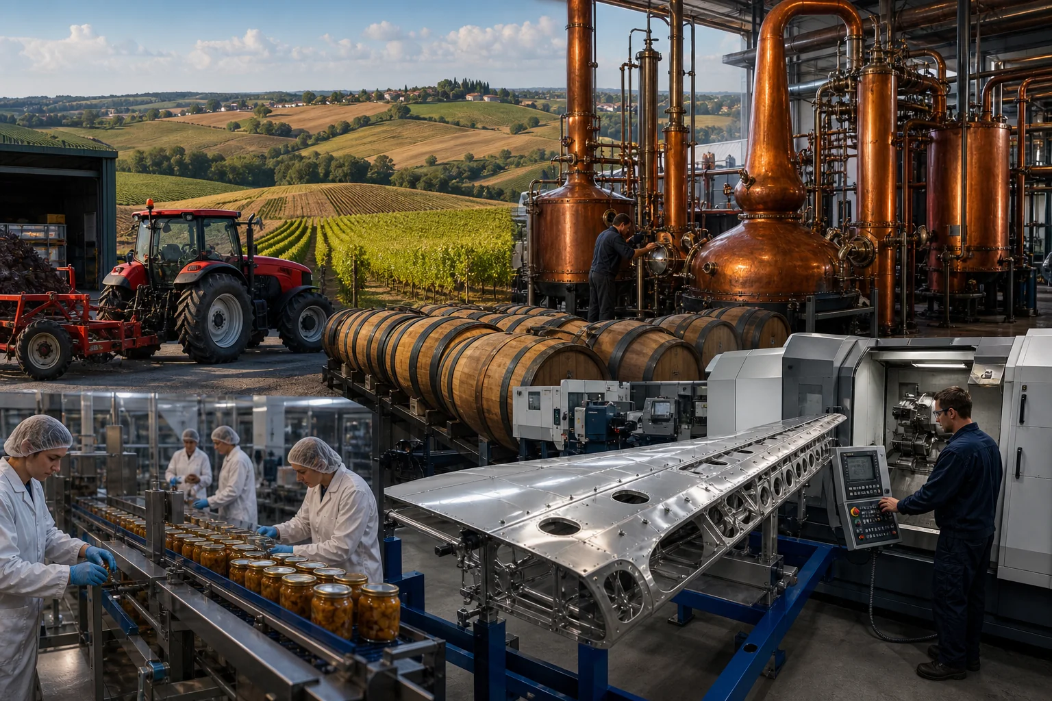 Industrie du Gers : Agroalimentaire et gastronomie, spiritueux et vins