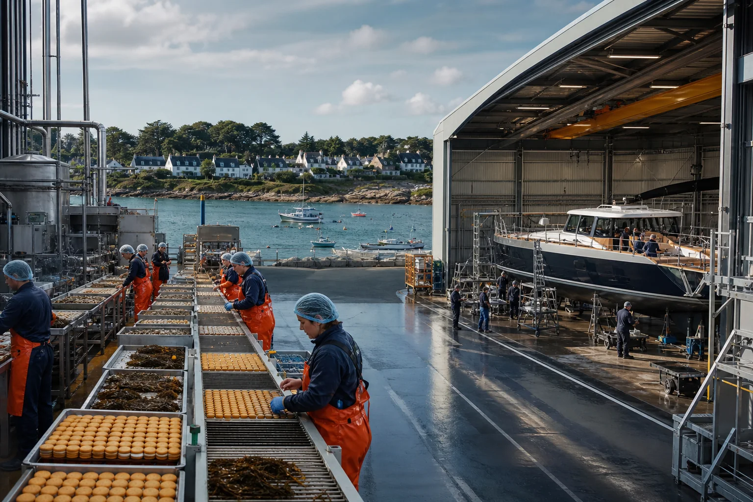 Industrie du Morbihan : Agroalimentaire (viande, mer, biscuiterie), construction navale et nautisme